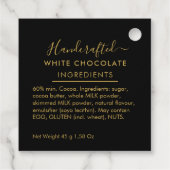 Black Gold Script White Chocolate Ingredients フェイバータグ (裏面)