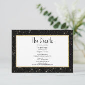 Black gold sparkly glitter confetti Details Card エンクロージャーカード (スタンド正面)