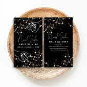 Black Gold Specks Hand Nail Salon 名刺