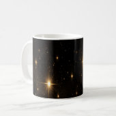 Black Gold Star Mug | Elegant Sparkle Coffee Cup コーヒーマグカップ (正面左)
