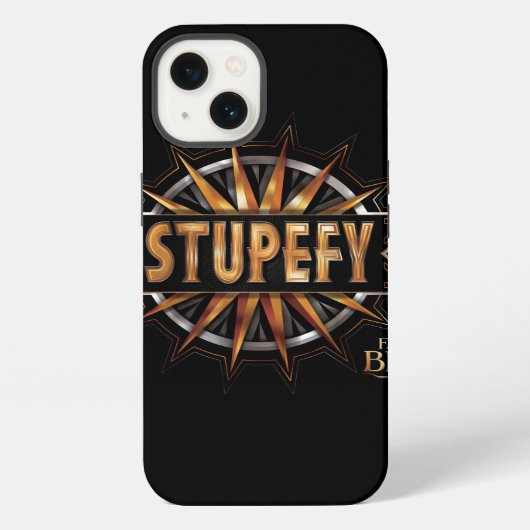 Black & Gold Stupefy Spell Graphic iPhoneケース (裏面)