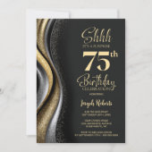 Black Gold Surprise 75th Birthday Party 招待状 (正面)