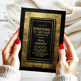 Black Gold Surprise 95th Birthday Party 招待状