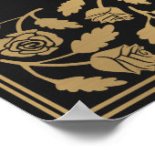 Black Gold Sword Royal Wedding Welcome Sign ポスター (角)