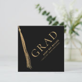 Black Gold Tassel Unique Graduation Custom  招待状 (スタンド正面)