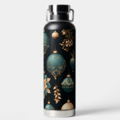 BLACK GOLD TEAL HOLIDAY CHRISTMAS ORNAMENTS ウォーターボトル (背面)