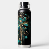 BLACK GOLD TEAL HOLIDAY CHRISTMAS ORNAMENTS ウォーターボトル (背面)