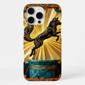 Black Gold Teal iPhone 16 Pro Max Case iPhoneケース (裏面)