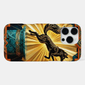 Black Gold Teal iPhone 16 Pro Max Case  iPhoneケース (裏面横)