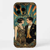 Black Gold Teal iPhone 16 Pro Max Case iPhoneケース (裏面)