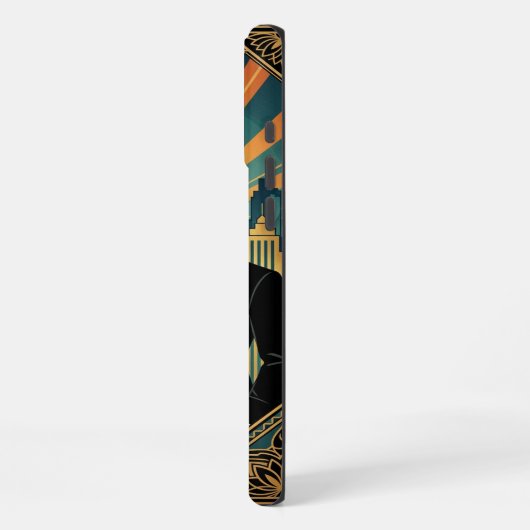 Black Gold Teal iPhone 16 Pro Max Case iPhoneケース (左側面)