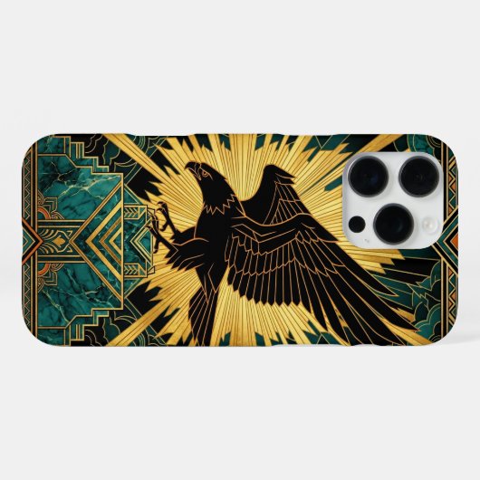 Black Gold Teal iPhone 16 Pro Max Case | Majestic  iPhoneケース (裏面横)
