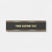 Black & Gold Template Your Custom Text Elegant サインプレート (正面)
