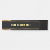 Black & Gold Template Your Custom Text Elegant サインプレート (正面)