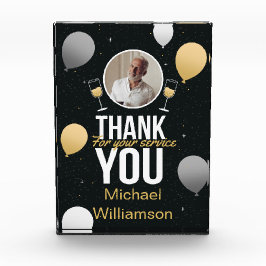 Black & Gold Thank You – Retirement Keepsake フォトブロック