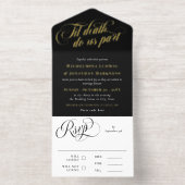 Black Gold Til Death Do Us Part Wedding オールインワン招待状 (内側)