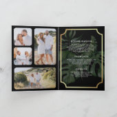 Black Gold Tropical Destination World Map Wedding 招待状 (内部)