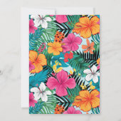 Black Gold Tropical Preppy Flowers Wedding 招待状 (裏面)