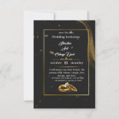 Black Gold Wedding Invitation 招待状 (正面)