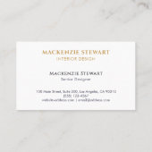 Black Gold White Vintage Botanical Professional 名刺 (裏面)