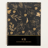 Black Gold Wildflowers floral bloom 2026  planner プランナー手帳 (正面)
