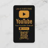 Black Gold YouTube Subscribe QR Code 名刺 (正面)