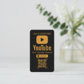 Black Gold YouTube Subscribe QR Code 名刺 (スタンド正面)