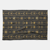 Black Gold Zodiac Sign (1) キッチンタオル (横)