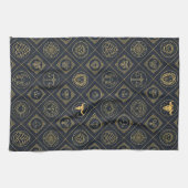 Black Gold Zodiac Sign (2) キッチンタオル (横)