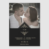 Black Golden Chic Lace Romantic Couple Wedding (正面)