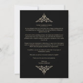 Black Golden Chic Lace Romantic Couple Wedding セーブザデート (裏面)