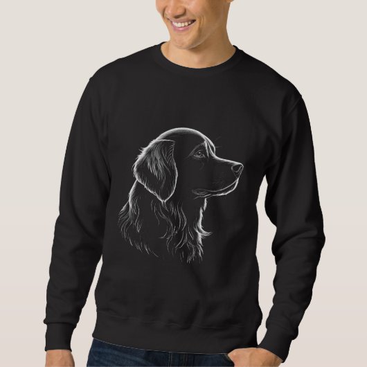 Black Golden Retriever Dog Portrait Sweatshirt スウェットシャツ (正面)