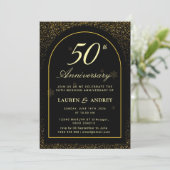 Black  Golden wedding Anniversary 招待状 (スタンド正面)