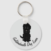 Black Goldendoodle Design Any Colour Background キーホルダー (裏面)