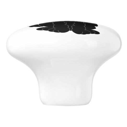 Black Goldendoodle Dog Design セラミックノブ (側面)