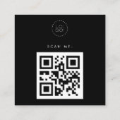Black GoogleレビューカスタムビジネスロゴQRコード スクエア名刺 (裏面)