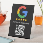 Black Google Review QR Code Pedestal Sign 台座サイン (インサイチュ)