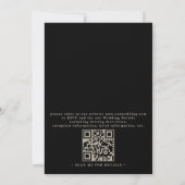 Black Gothic Gate Romance Elegant QR Code Wedding 招待状 (裏面)