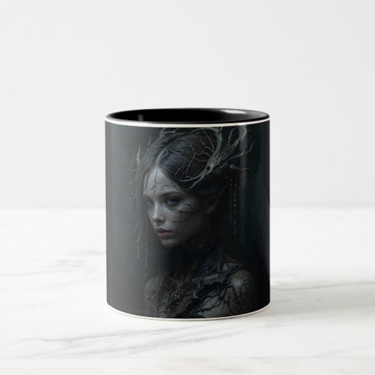 Black Gothic Girl ツートーンマグカップ (中央)