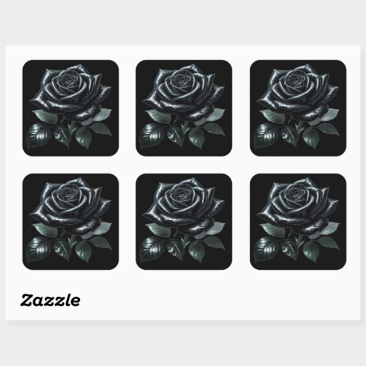 Black Gothic Rose スクエアシール (シート)