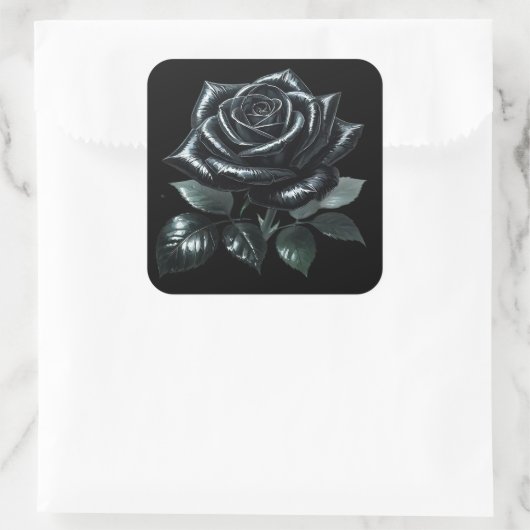 Black Gothic Rose スクエアシール (バッグ)