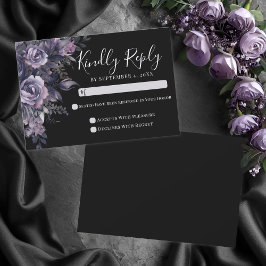 Black Gothic Wedding RSVP Card