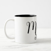 Black Graceful Big Script Established New Mom Gift ツートーンマグカップ (左)