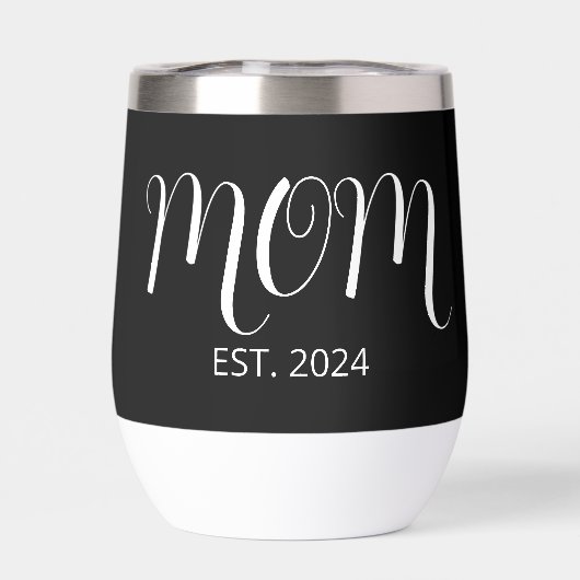 Black Graceful Script Established New Mom Gift (背面)