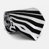 Black & Gradiant Gray Zebra pattern Mens Tie ネクタイ (ロール)