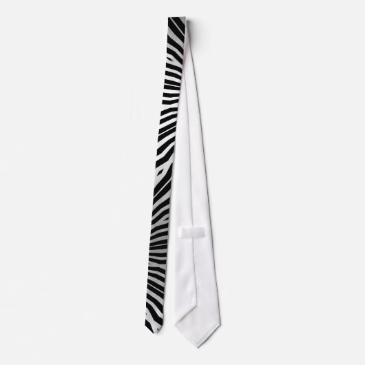 Black & Gradiant Gray Zebra pattern Mens Tie ネクタイ (裏面)