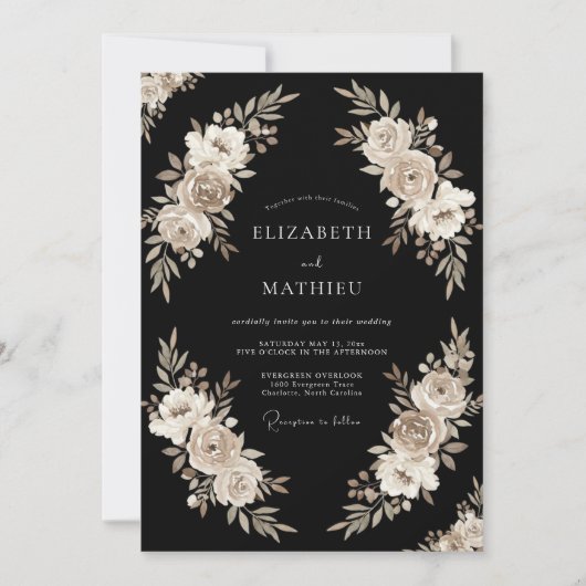 Black Grand Winter Wedding 招待状 (正面)