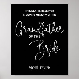 Black Grandfather of the Bride Memorial Wedding ポスター