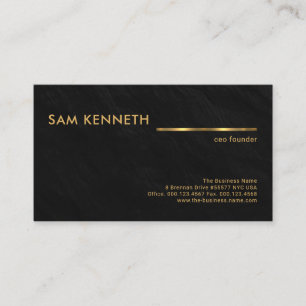 Black Graniteテクスチャ·金ゴールド·ライン創設者CEO 名刺