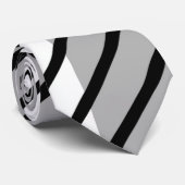 Black, gray and white striped Tie ネクタイ (ロール)